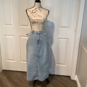 & Denim Women Denim Skirt, Size Medium, Color Blue